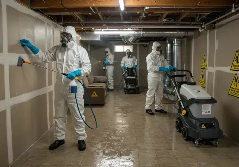 Basement Moisture Removal and Structural Drying process in Orange County, CA